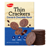 Vloong Chocolate & Cocoa Thin Crackers – Crispy, Decadent Cocoa Snaps (6oz) 20 Individually Wrapped Snack Packets