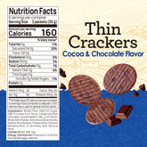 Vloong Thin Crackers Chocolate & Cocoa Flavor, 6.3 oz Individually Wrapped Baked Cracker