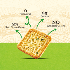 Vloong Thin Crackers Green Onion Flavor, Individually Wrapped Perfect for On-the-go Snacking, 6.3 oz/Box