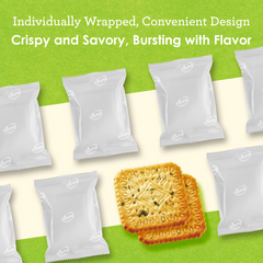 Vloong Thin Crackers Green Onion Flavor, Individually Wrapped Perfect for On-the-go Snacking, 6.3 oz/Box