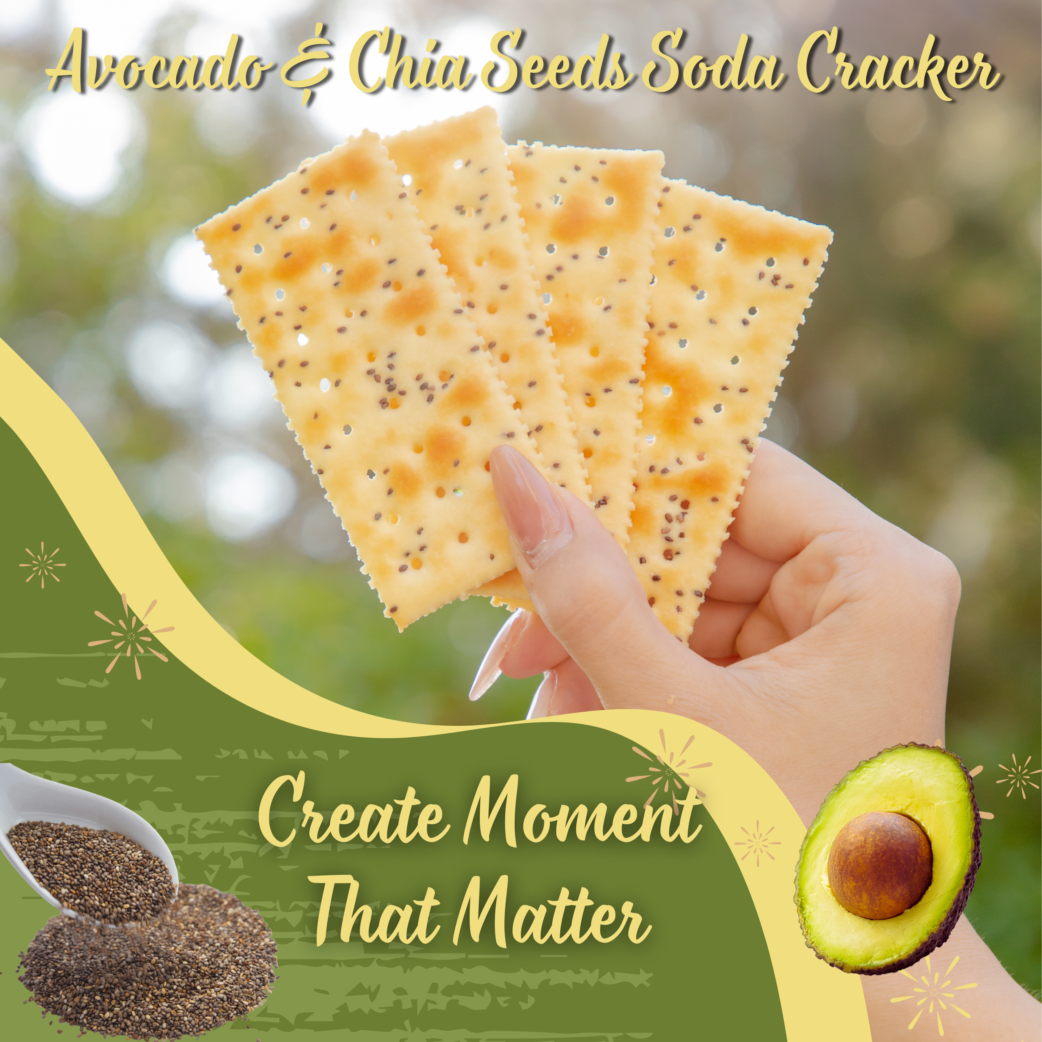 Vlife Avocado & Chia Seeds Soda Crackers