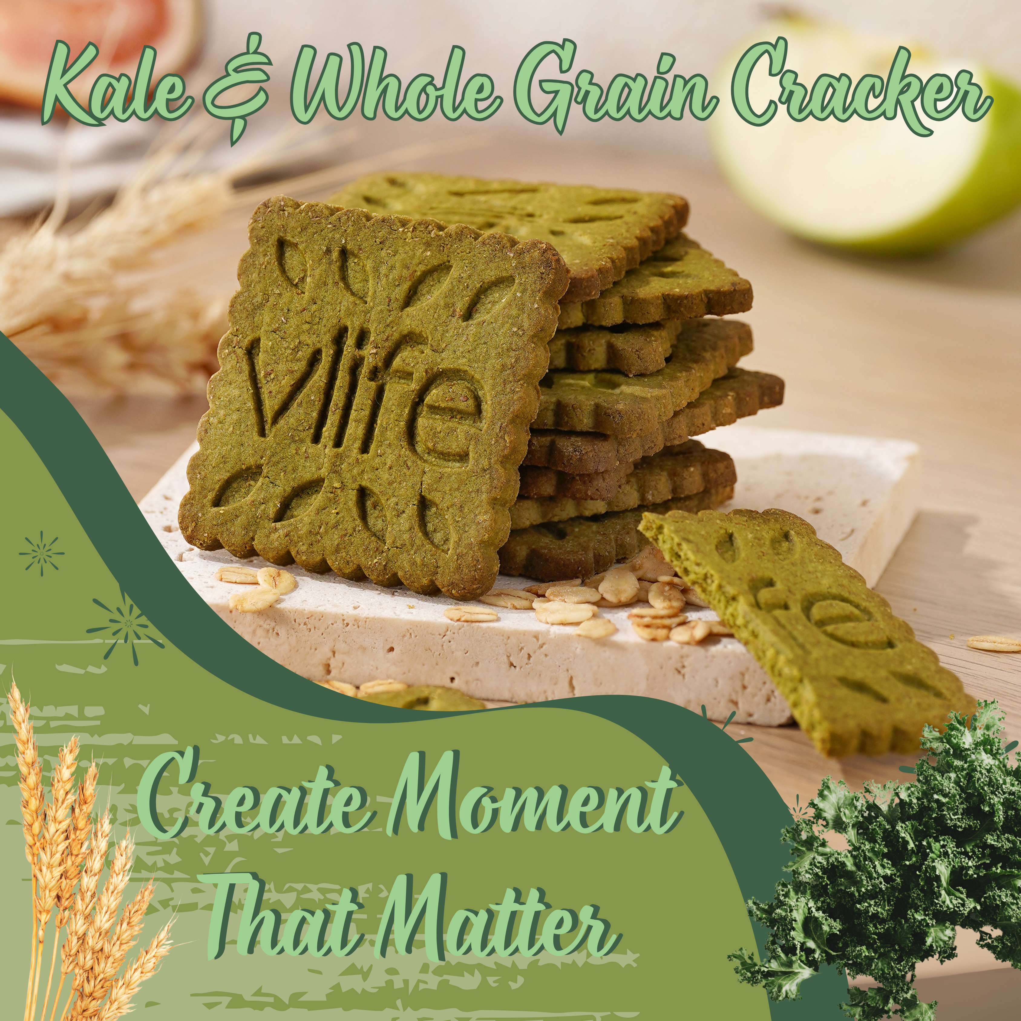 Vlife Kale & Whole Grain Crackers